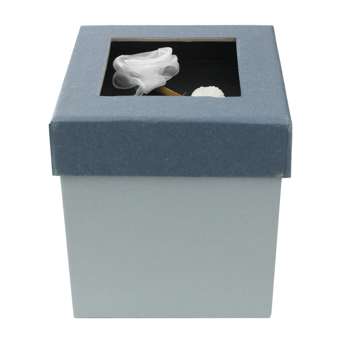 Grey Blue With Rose Flower Gift Box