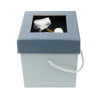 Grey Blue With Rose Flower Gift Box