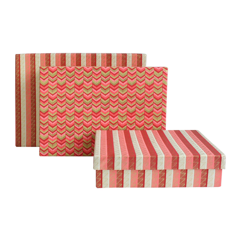 Printed Red Pink Gold Handmade Gift Box