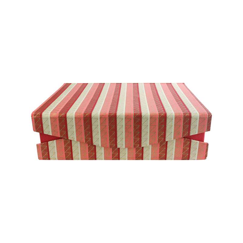 Printed Red Pink Gift Box - Set of 3