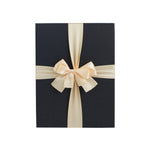 Black Box with Cream Satin Ribbon Gift Box