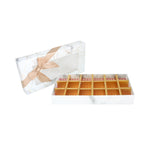 18 Compartment Marble Print Gift Box - White