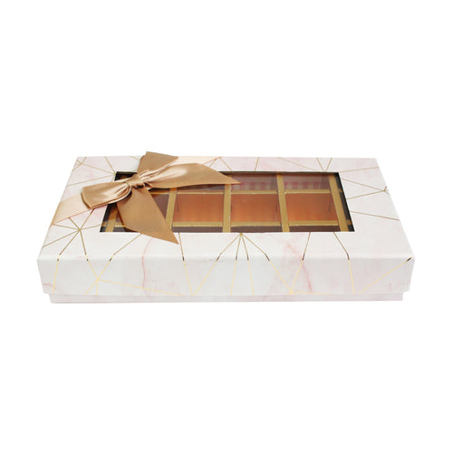 18 Compartment Marble Print Gift Box - Pink