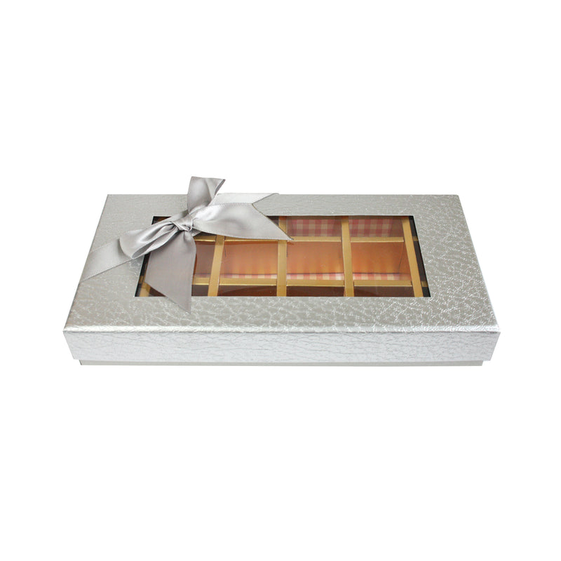 18 Compartment Metallic Gift Box - Silver Pack of 3