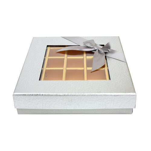 25 Compartment Metallic Gift Box - Silver