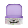 Set of 3 Suitcase Gift Box - Lilac Floral Print With Lilac Lid
