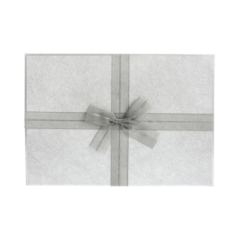 Dark Grey with Grey Fabric Ribbon Gift Box
