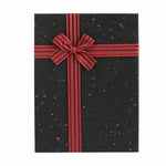 Textured Burgundy Box with Striped Ribbon Gift Box