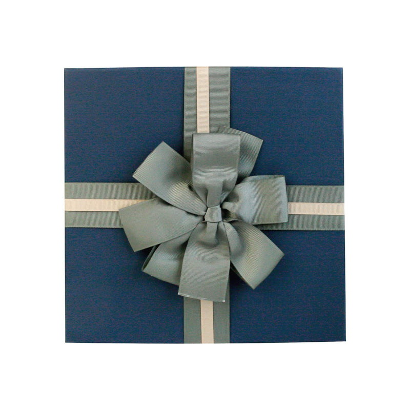 Cream Blue with Bow Gift Box - Set Of 2