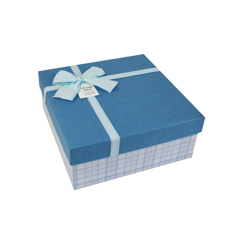 Blue Chequered Gift Box - Set of 2