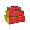 Gold Metallic Gift Box - Set Of 3