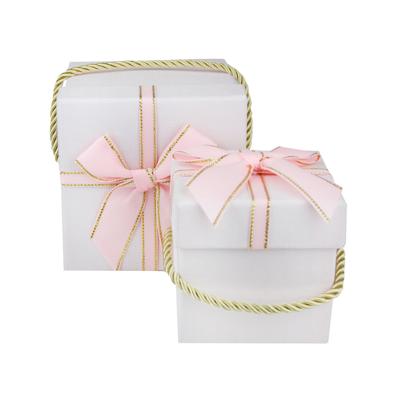 Pink Square Gift Box - Set of 2