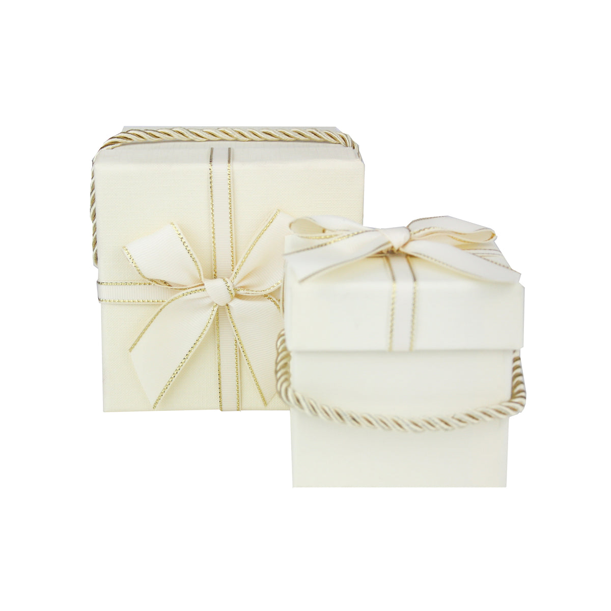 Set of 2 Beige Gift Boxes