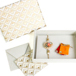 Rakhi, Card & Envelope in Handmade Gift Box