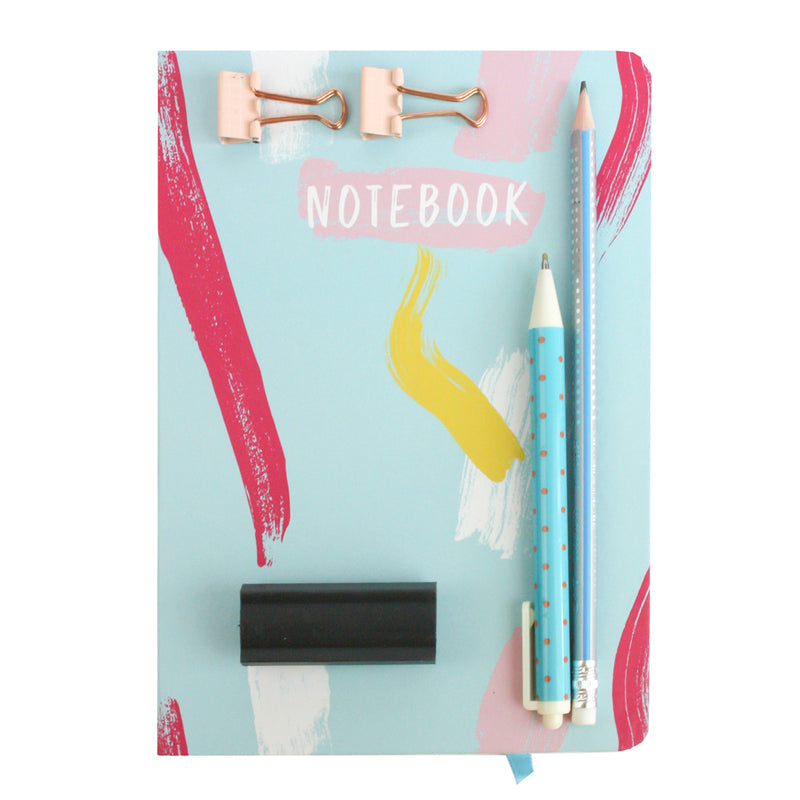 A5 Blue Pink Painted Notebook Gift Set