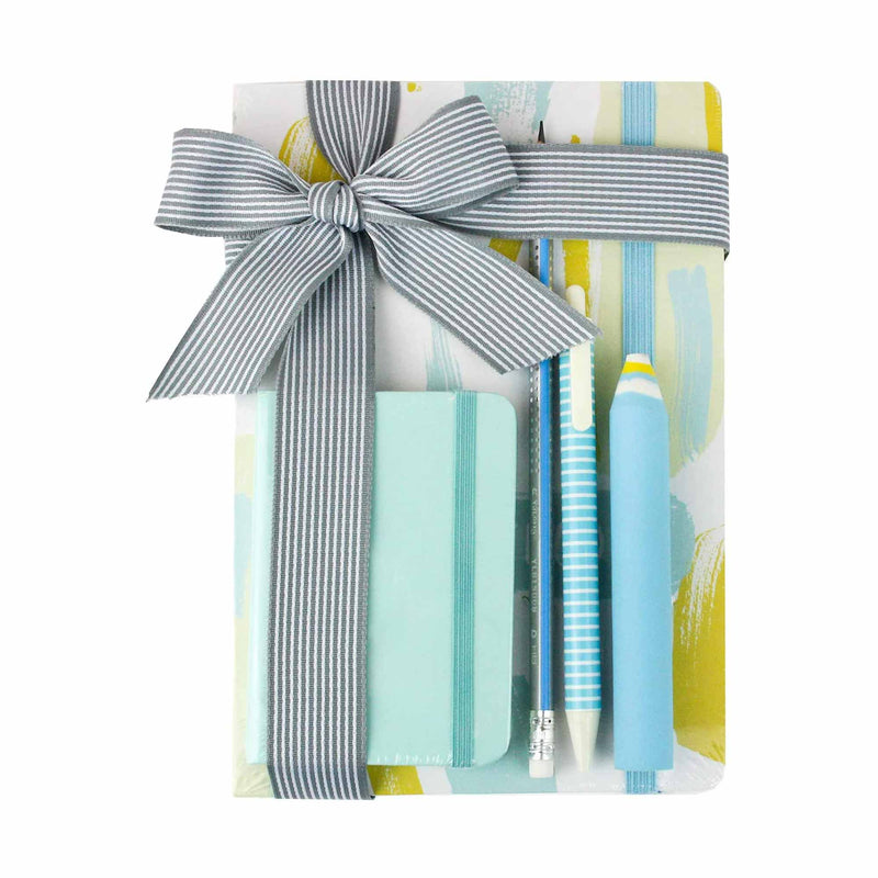 A5 & A7 Pastel Painted Notebook Gift Set - Blue