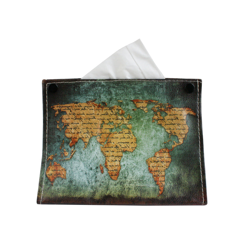 Folding Tissue Box - World Map