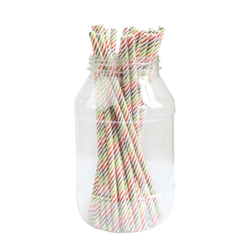 Multi Stripes Paper Straw