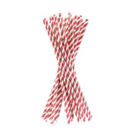 Red Stripes Paper Straw