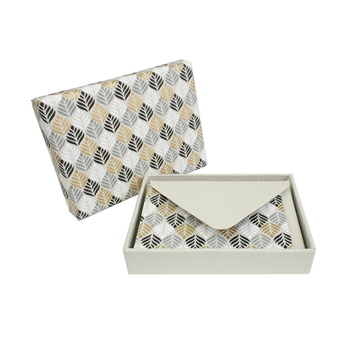 ENVELOPES WITH NOTECARD IN GIFT BOX PACK OF 6 - BLACK GOLD