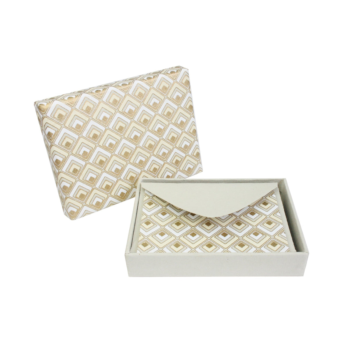 ENVELOPES WITH NOTECARD IN GIFT BOX PACK OF 6 - GOLD