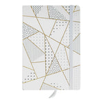 A5 Geometric Marble Notebook - White / Gold