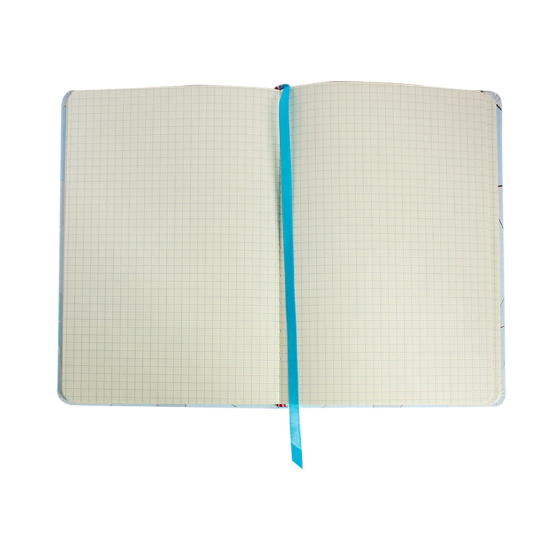 A5 Geometric Marble Notebook - Light Blue