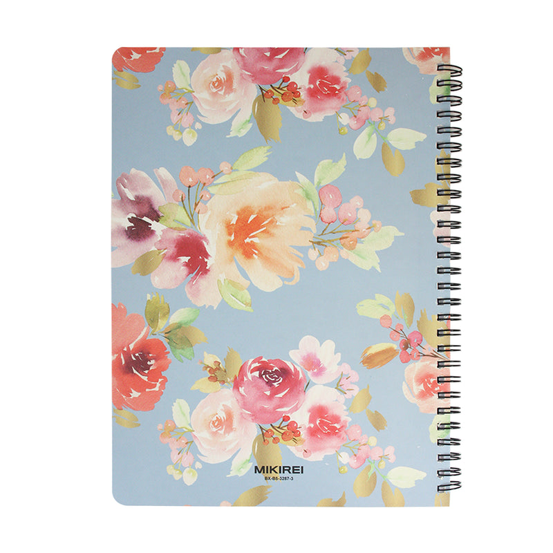 B5 Floral Notebook - Blue