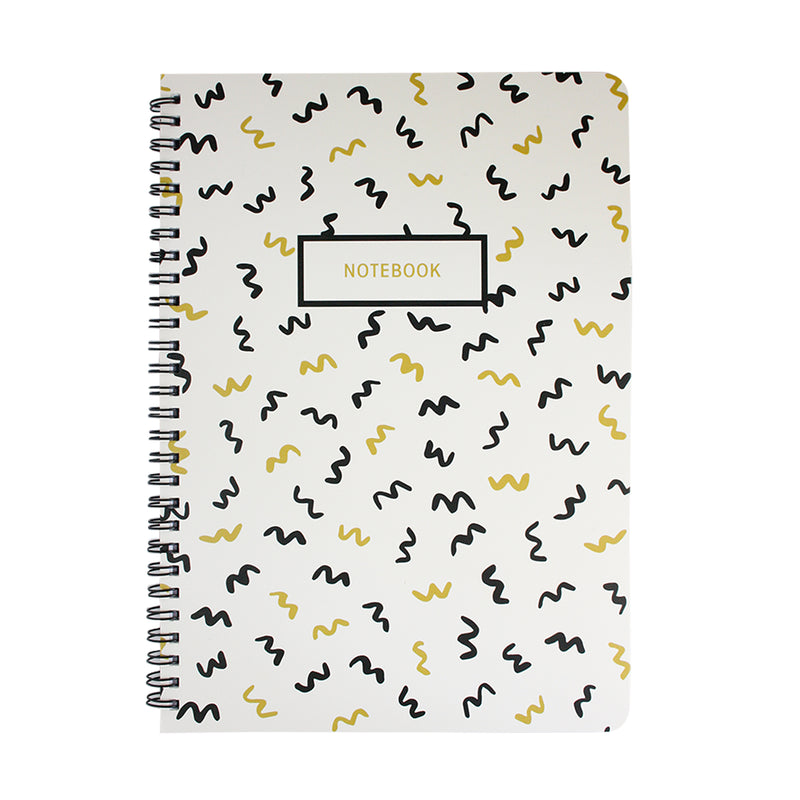 B5 Black & Gold Doodle Notebook - Wiggles