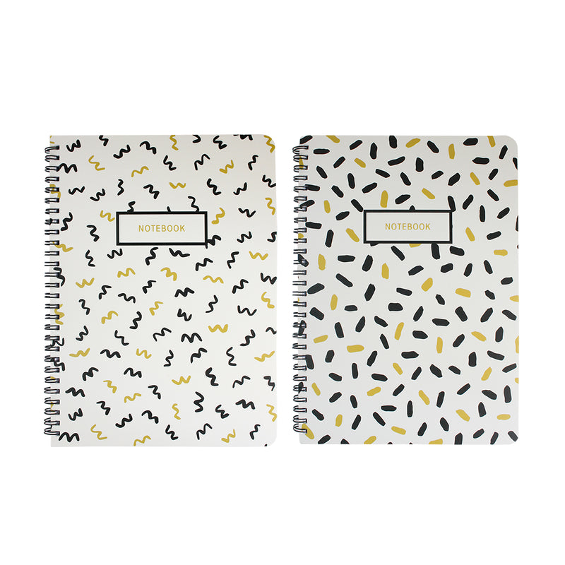 A5 Black & Gold Doodle Notebook - Set of 2